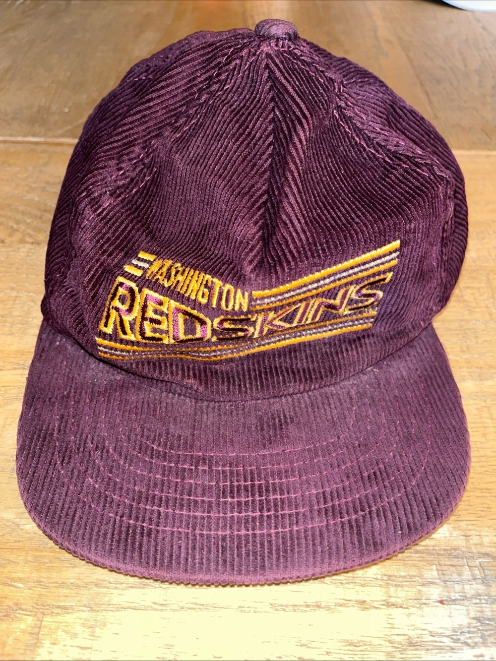 Washington Redskins Red & Gold Adjustable Snapback Corduroy Vintage